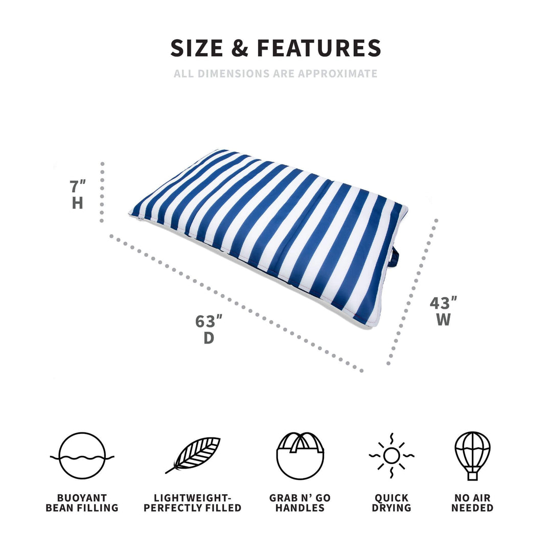Lagoon Lounger pool float dimensions Nautical Stripe #color_americana-nautical-stripe 